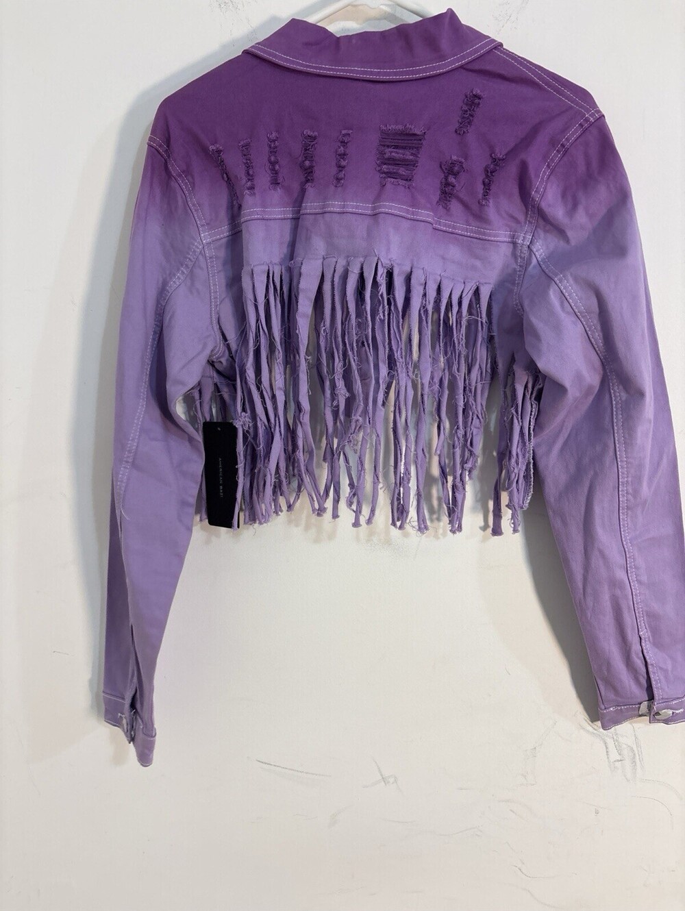 NWT American Bazi Fringe Cropped Lavender Jacket, Women’s Large , RJK-20179 New - Picture 10 of 11